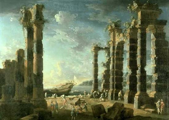 Leonardo Coccorante Port of Ostia in Calm Weather